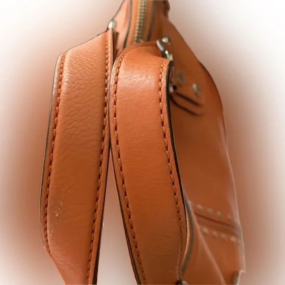 LOW START Michael Kors NWT $398.00 Retail Astor Large Chain Tangerine Satchel - Picture 8 of 9